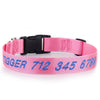 Personalized Pet Collar - Embroidered - Nylon - Plastic Buckle