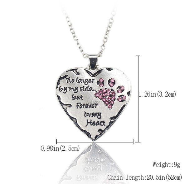 No Longer By My Side - Heart Pendant with Chain